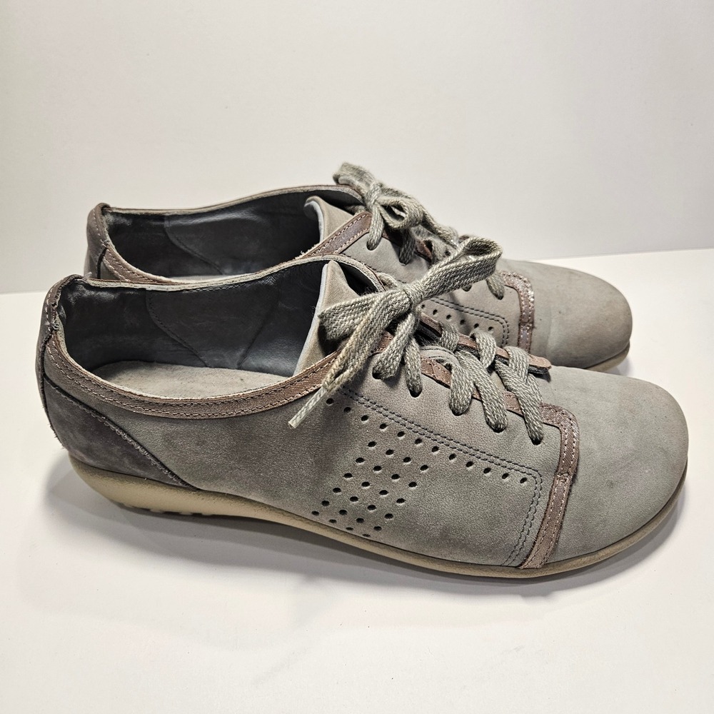 Naot Avena Grey Nubuck Leather Lace Up Walking Shoes Womens 39 Metallic Trim 8 - Picture 3 of 8